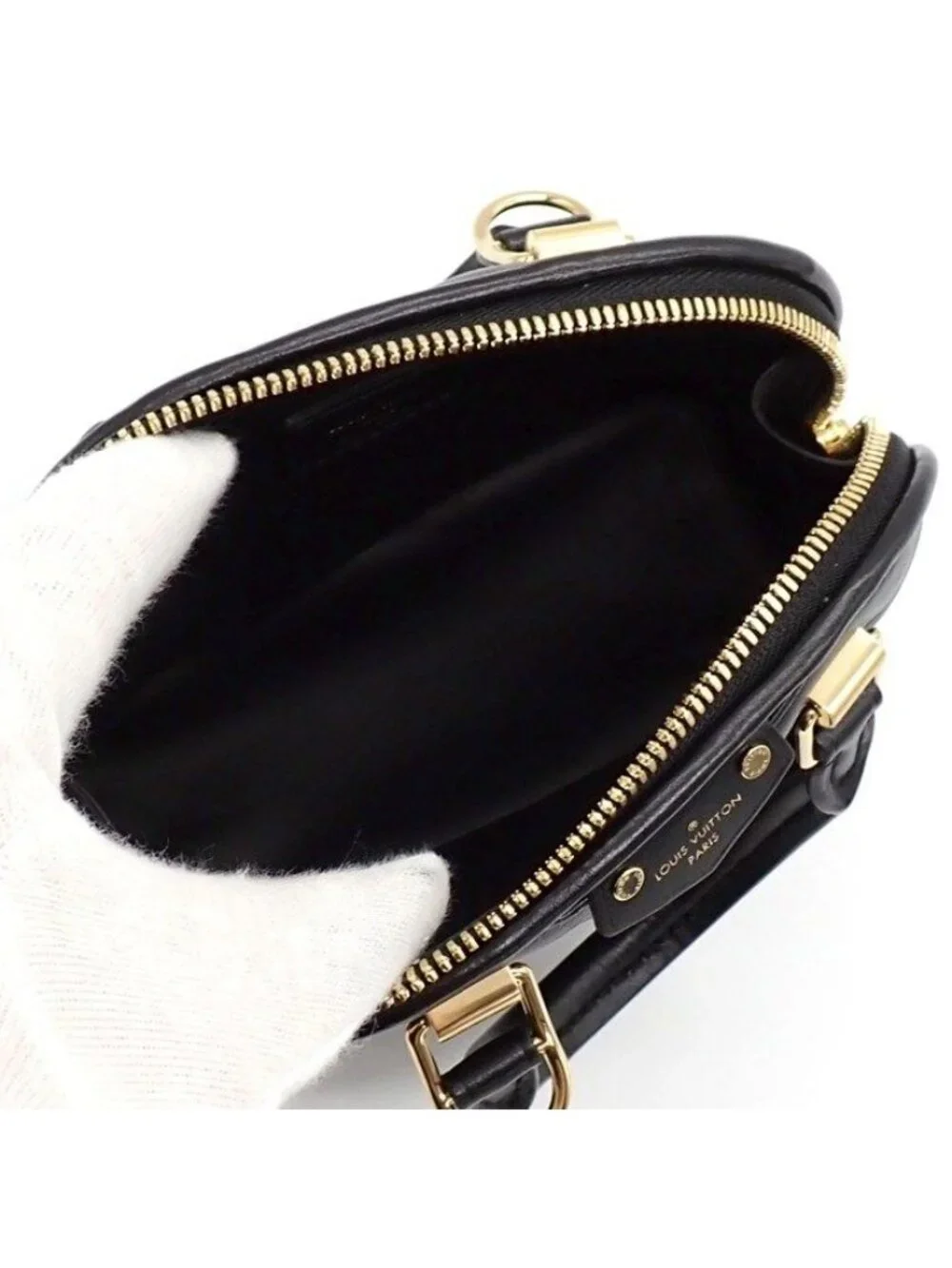 Louis Vuitton Handbag Nano Alma Maltage Black Lambskin Cowhide Leather